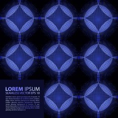 seamless blue glowing ethnic pattern