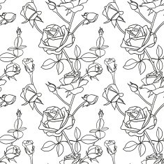 Seamless pattern with roses Vector illustration