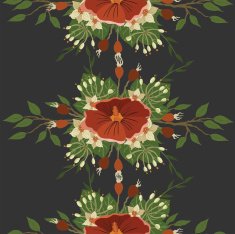 vector pattern with different flowers N2