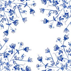 Blue flowers ornament N9