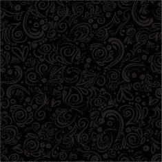 Grey seamless floral pattern on black background