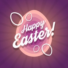 Happy easter vintage retro illustration