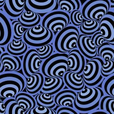 Seamless geometrical contrast background with black and blue cir