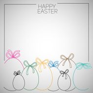 Vector simple line drawing Happy Easter card