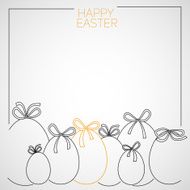 Vector simple line drawing Happy Easter card N2