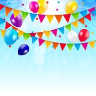 Colored Balloons Background Vector Illustration N5