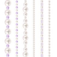 Pearl Realistic Borders Set Vector Illustration
