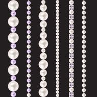 Pearl Realistic Borders Set Vector Illustration N2