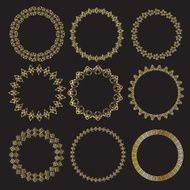 Monochromatic Ethnic Round Ornamental Vector Illustration N4