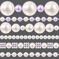 Pearl Realistic Borders Set Vector Illustration N3