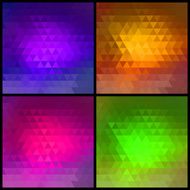 Set of bright geometrical backgrounds Vector illustration