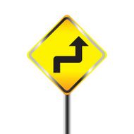 Caution sign road
