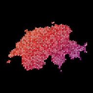 Switzerland Map Triangle Pattern Orange