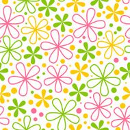 Seamless pattern with color flowers