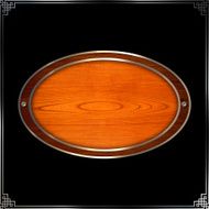 Wooden plate with metallic border and screws