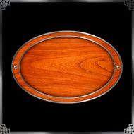 Wooden plate with metallic border and screws N2