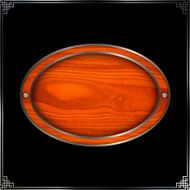 Wooden plate with metallic border and screws N3