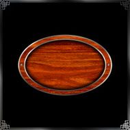 Wooden plate with metallic border and screws N4