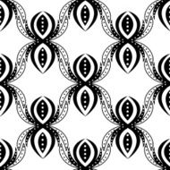 seamless pattern with black and white ornaments