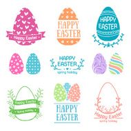 Set of colored logo templates for a happy Easter