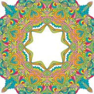 Circle lace hand-drawn ornament card Ornamental round pattern
