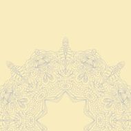 Circle lace hand-drawn ornament card Ornamental round pattern N2