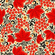 Khokhloma seamless pattern - red currant Vector illustration