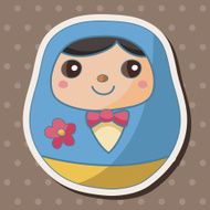 Matryoshka Russian traditional wooden doll theme elements N30