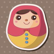 Matryoshka Russian traditional wooden doll theme elements N34