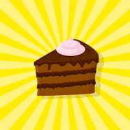 Sweet chocolate cake Vector illustration