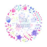 Vector Watercolor floral background N2