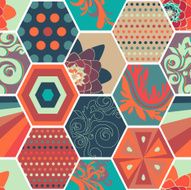 Seamless abstract background made of colorful honeycombs