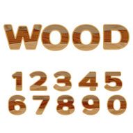 Numbers made of wood