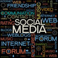 Social Media backgrounds with the words
