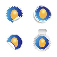 sticker with egg blue vector