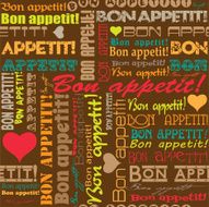 Seamless &quot;Bon appetit!&quot; pattern for the decoration and interiors