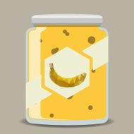 vector Jar of jam banana