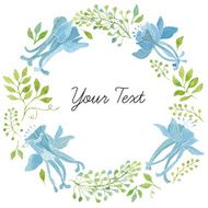 Elegant floral wreath painted with watercolor