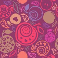 Seamless Pattern of beautiful apples and leafS N2