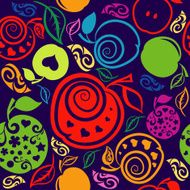 Seamless Pattern of beautiful apples and leafS N3