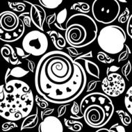 Seamless Pattern of beautiful apples and leafS N5