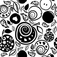 Seamless Pattern of beautiful apples and leafS N6