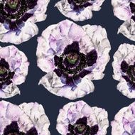 Seamless pattern with flowers Watercolor illustration N21