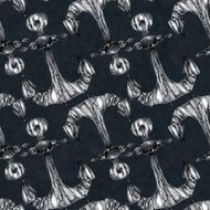Seamless pattern with anchor Watercolor illustration N9