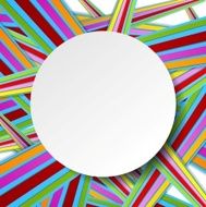 Colorful stripes and grey circle