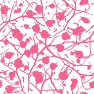 Rosehip branches with berries seamless pattern N2