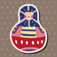 Matryoshka Russian traditional wooden doll vector pattern el N214