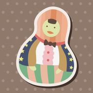 Matryoshka Russian traditional wooden doll vector pattern el N221