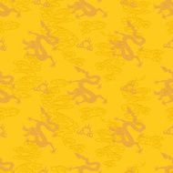 Seamless Chinese Dragon Pattern N2