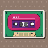 Audiotape theme elements vector eps N174